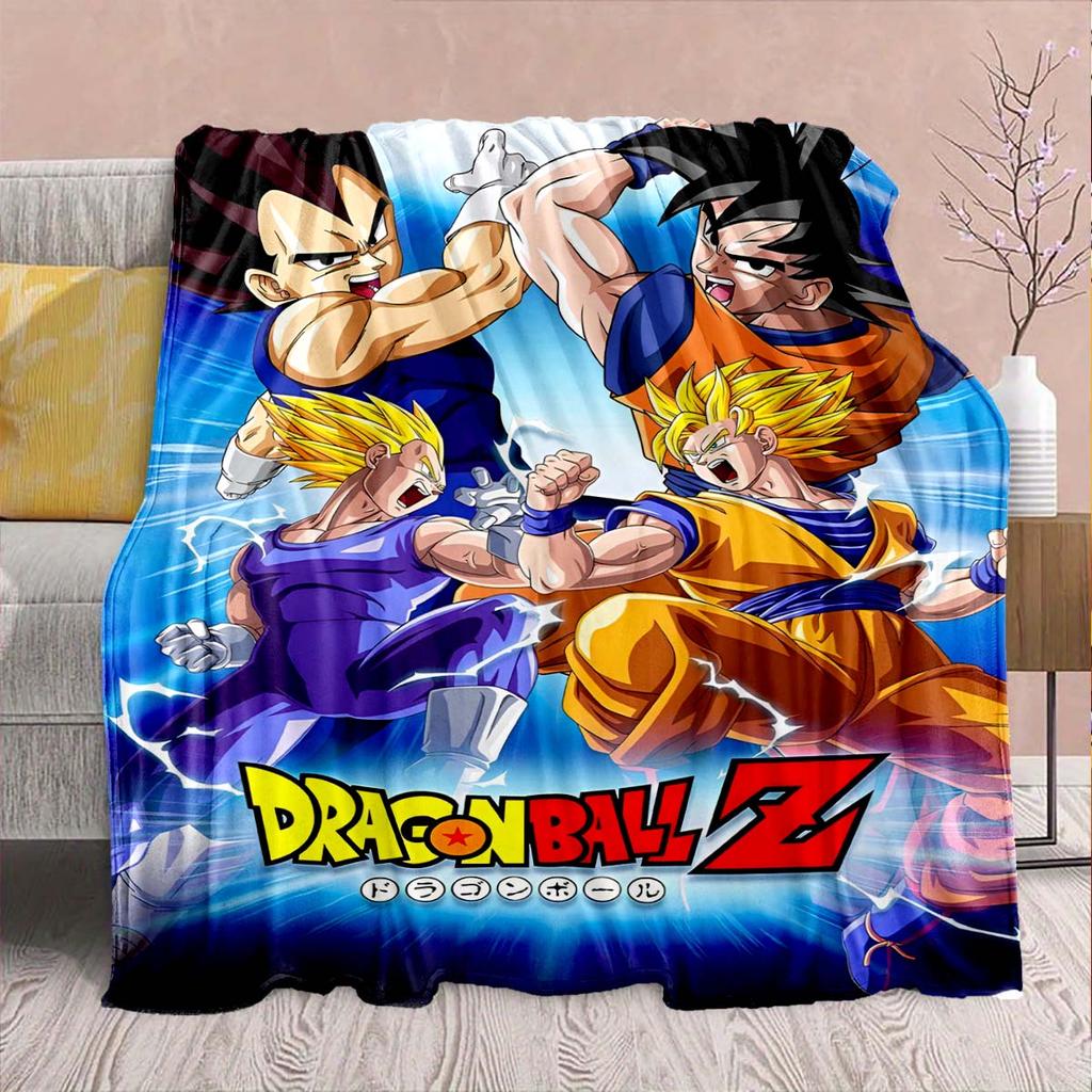 Dragon Ball Anime Flannel Blanket - Soft Warm Perfect for Sofa, Bedding Camping Travel Office Home Decor -QJY