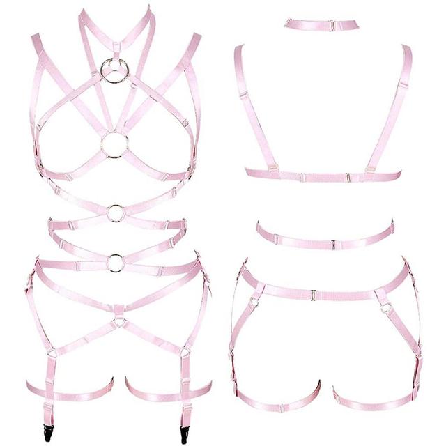 Women's Cropped Punk Harness Belt Stretch Stretch Gothic Garter Rave Sex Lingerie