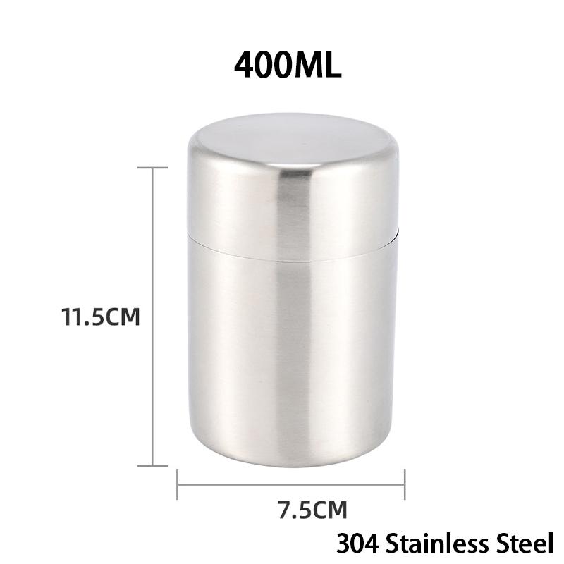 400550Ml TeaCoffee Canister With Airtight Double Lids For Loose Tin Containers Stainless Steel Storage 400ML серебряный 990₽