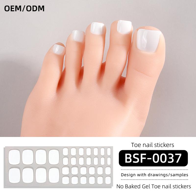 Popular Style New 3D Waterproof Nail Sticker Plastic UV Free Nail Wraps Toe Wraps