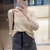 Spring and Summer Women's Hollow V-neck Knitted Shirt Long Sleeved Loose Slimming Cover Shirt for Women