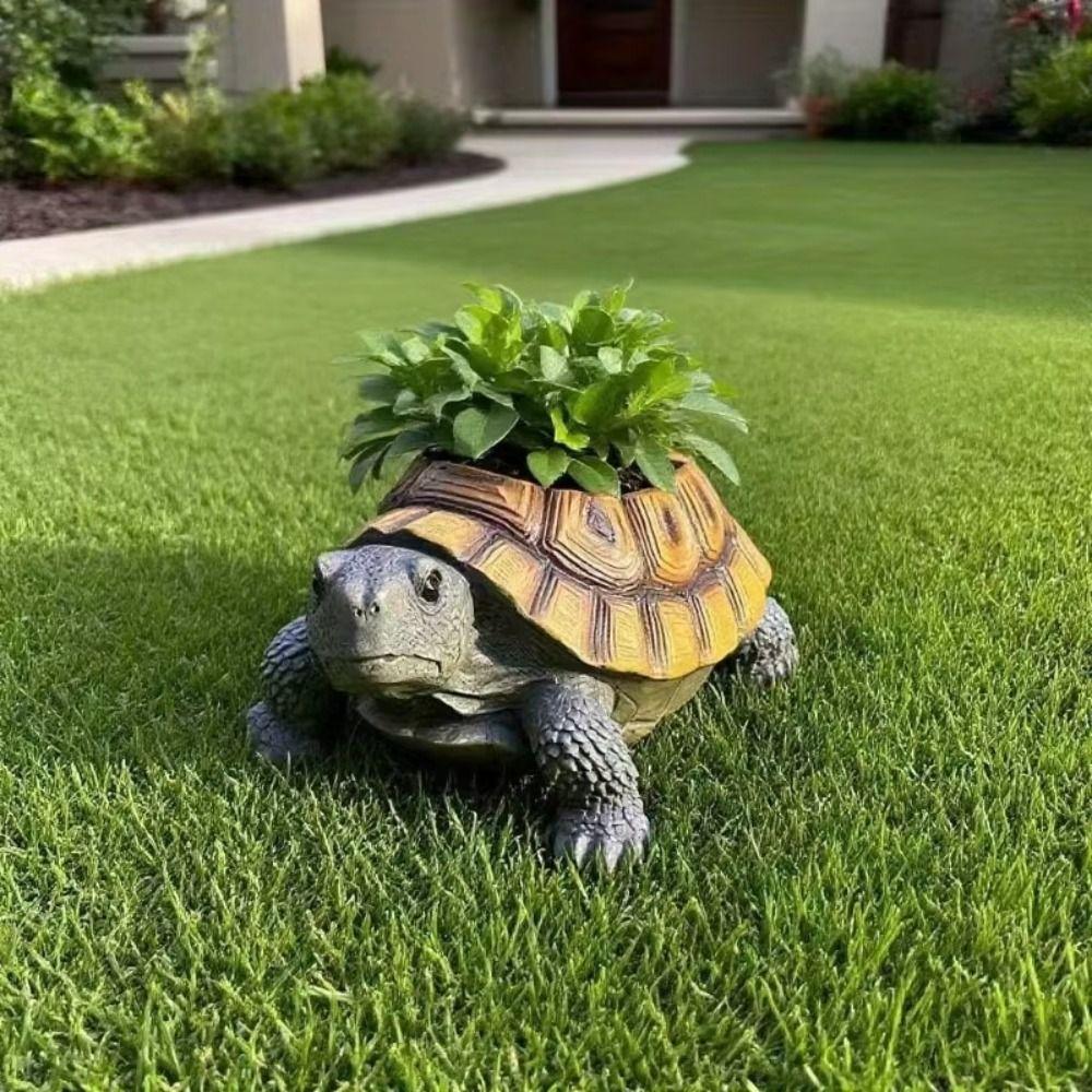 Creative Animal Ornament Vase Simulated Turtle Flowerpot Durable Succulent Planter  Home Office