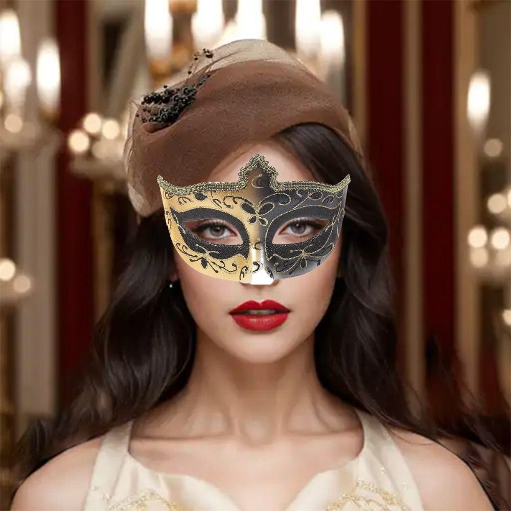 Plastic Glitter Mask Half Face Mask Venice Mask Personality Halloween Masks  Props Mask