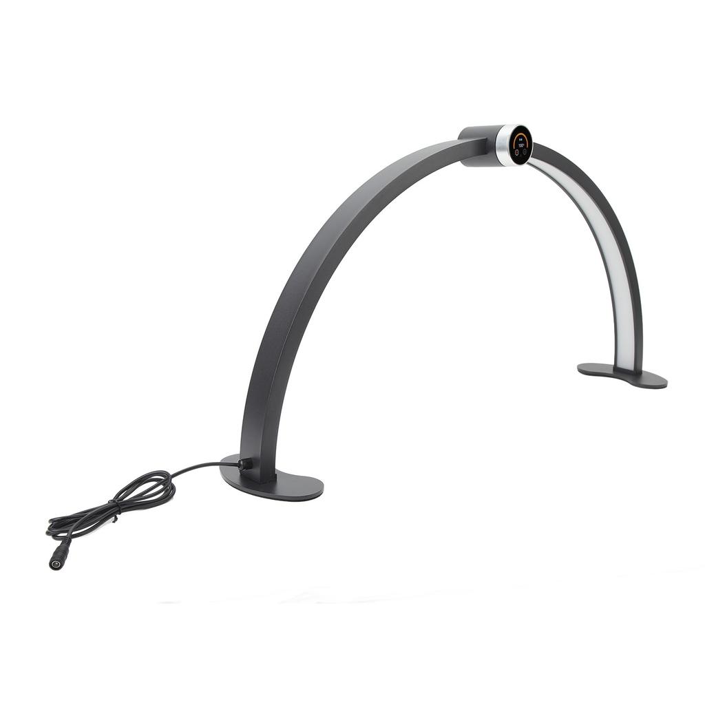 Half Moon Desk Lamp 27 Inch 40W 3000 to 6000K Dimmable Half Moon Nail Light with LED Clock Display for Lash Extension Skincare