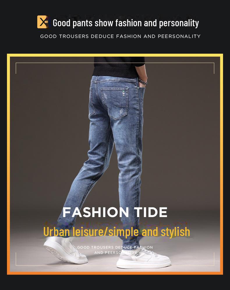 Herren Slim Stretch Klassische Blaue Jeans 2024 - Ganzjahres-Freizeitkleidung