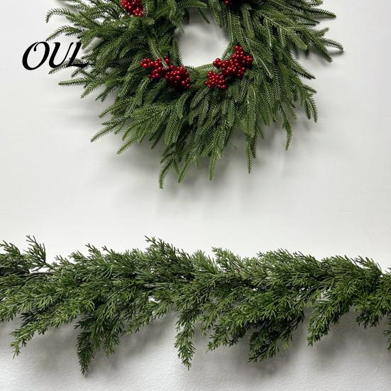 DIY Christmas Floral Arrangements 4/6FT Artificial Cedar Garland, Real Touch Pine Garland Decoration, Faux Winter Wreath, Realistic Commercial Display