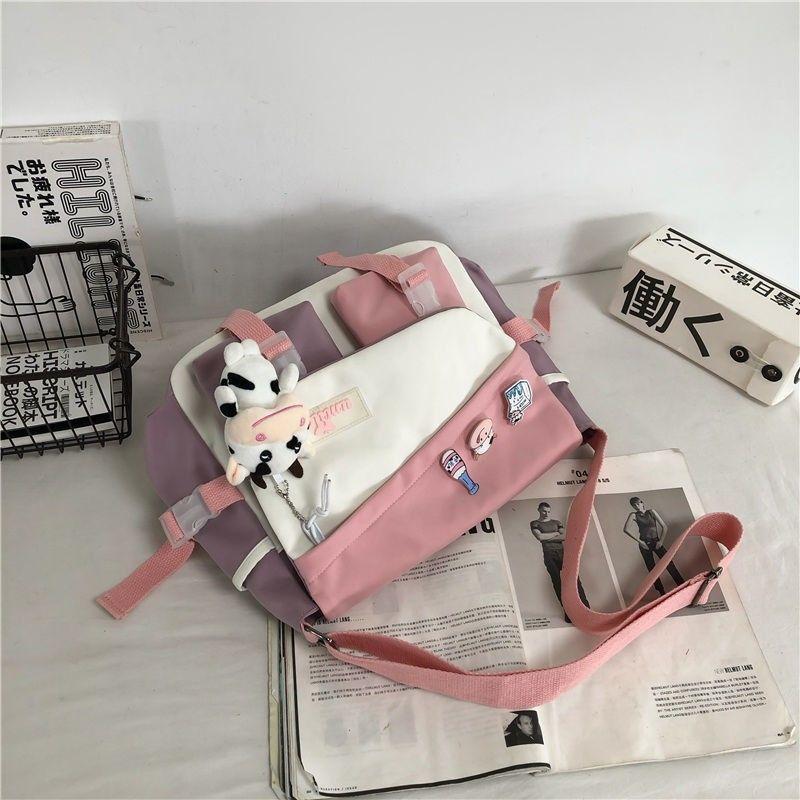 Torebki nylonowe torba na ramię o dużej pojemności torby Crossbody dla nastolatek dziewczyny mężczyźni torba Harajuku torby szkolne dla uczniów Sac
