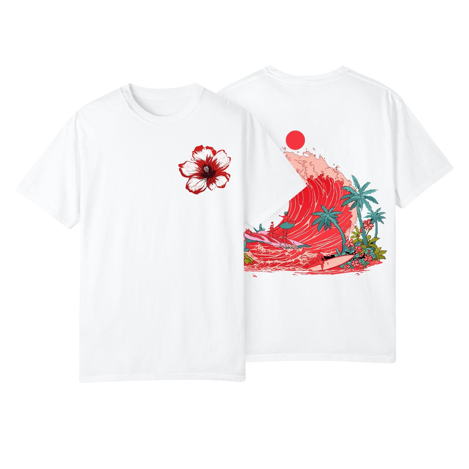 

Женская модная повседневная плиссированная футболка с коротким рукавом с принтом S белый