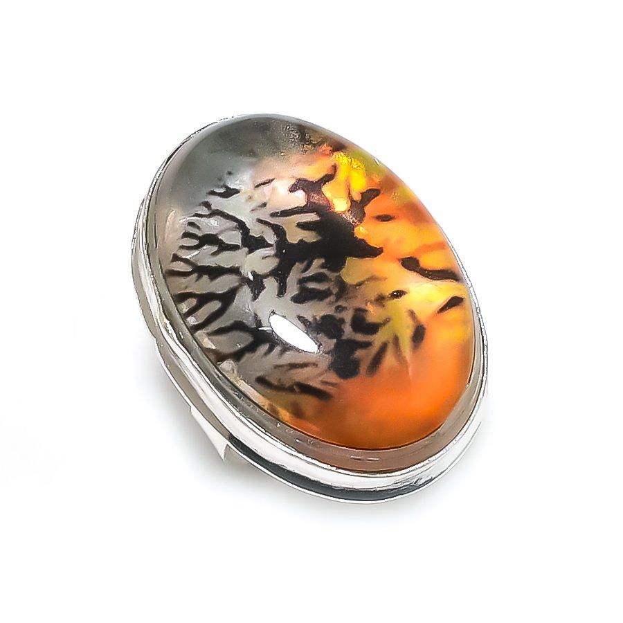 Natural Dicorich Glass Gemstone 925 Sterling Silver Jewelry Ring Size 6 b5M56