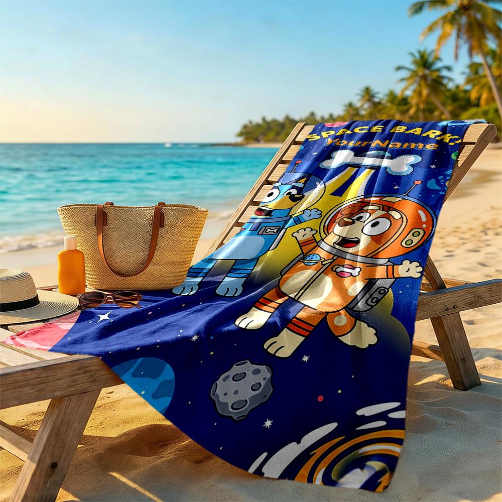 Bluey Customize Text Beach Towel High Absorbency & Quick-Dry Portable for SwimmingBeachCamping Travel Beach AccessoriesGym
