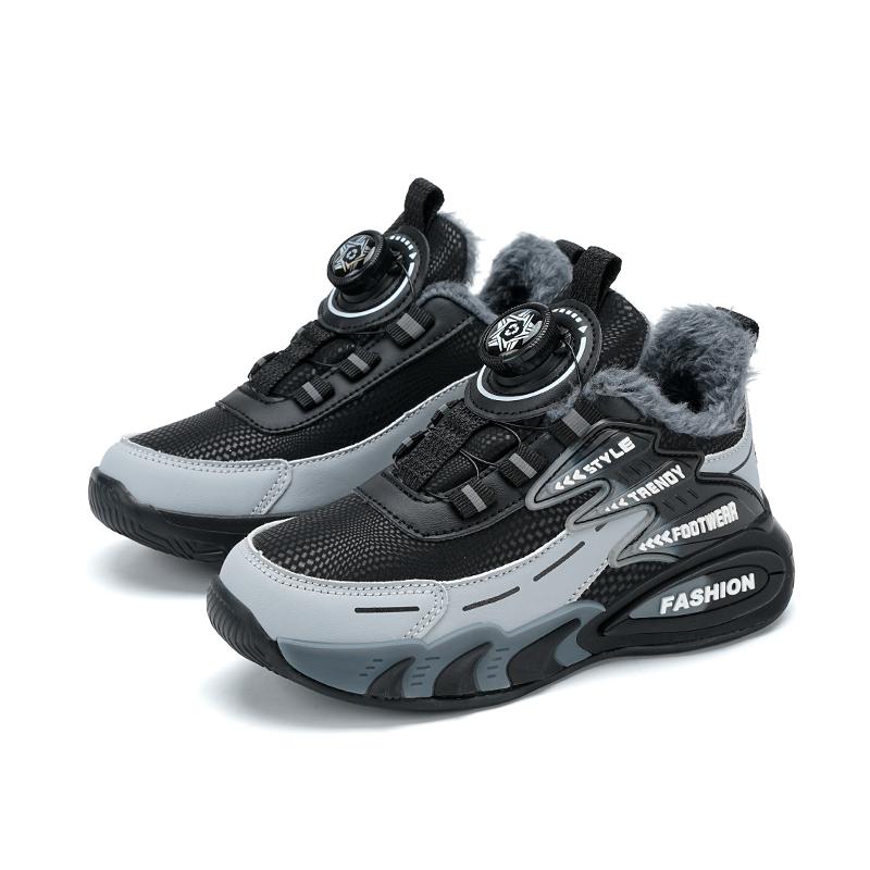 

Зимові бавовняні теплі дитячі спортивні черевики, взуття для бігу на вулиці, взуття для снігових видів спорту 39 чорний/сірий колір