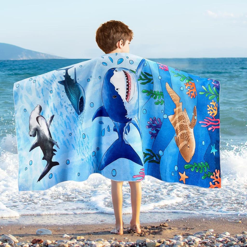 Magic Mermaid Beach Towel for Girls, Colorful Ocean Princess Art Quick-Dry Sand-Free Microfiber Bath Towel for Pool and Travel