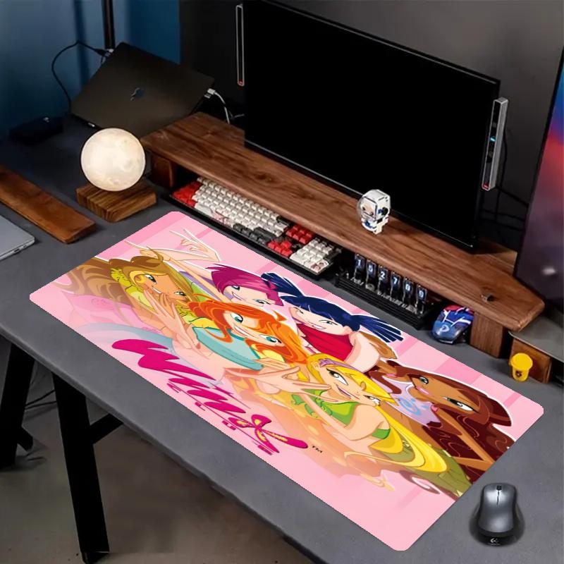 Winx Club Print Mouse Pad, Anti‑Slip Desktop keyboard Mat, for PC Laptop Gaming Working Daily Use, Cool Festival Birthday Gift