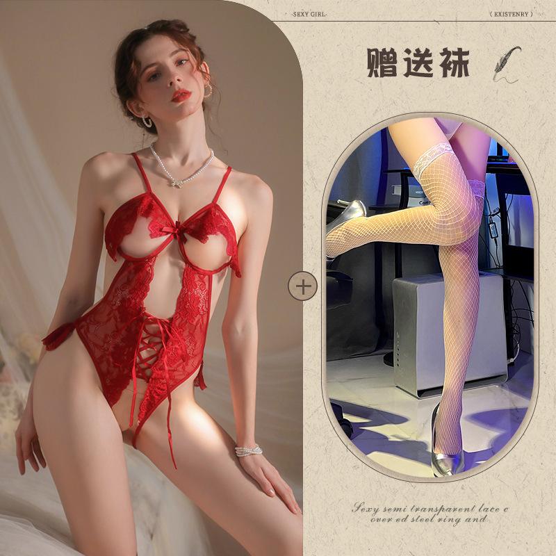 Underwear small chest onesie sexy lace open gear free uniform temptation pajamas