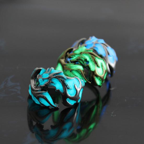 Luminous Ring Eye-catching Rust-proof Glowing Men's Dragon Shaped Ring