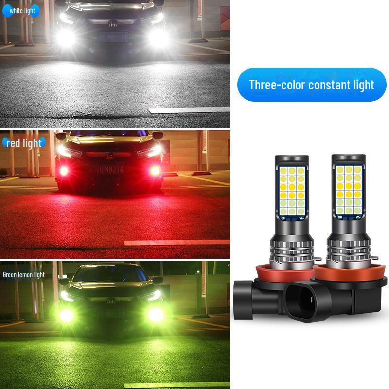 

Універсальні автомобільні світлодіодні триколірні передні протитуманні фари H3 H7 9005 9006 H11 - Легка установка, не потребує модифікацій H11 three-color constant