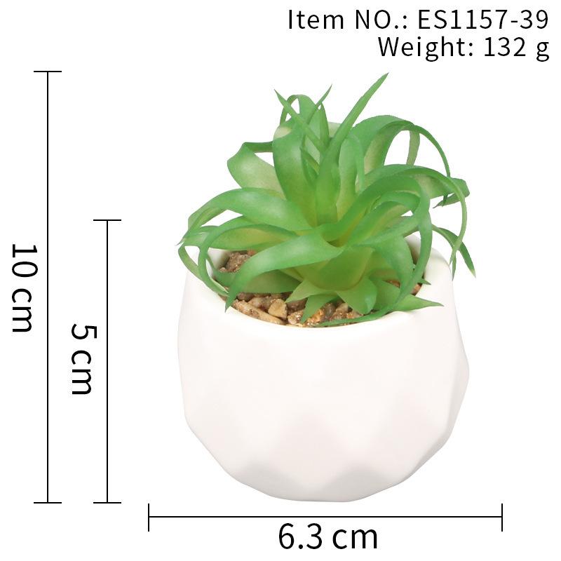 Office Potted Plant Fake Succulent Ceramic Pot Mini Pink Succulent Diamond Cup Potted Plant Second Hair Anti-Drop Potted Plant