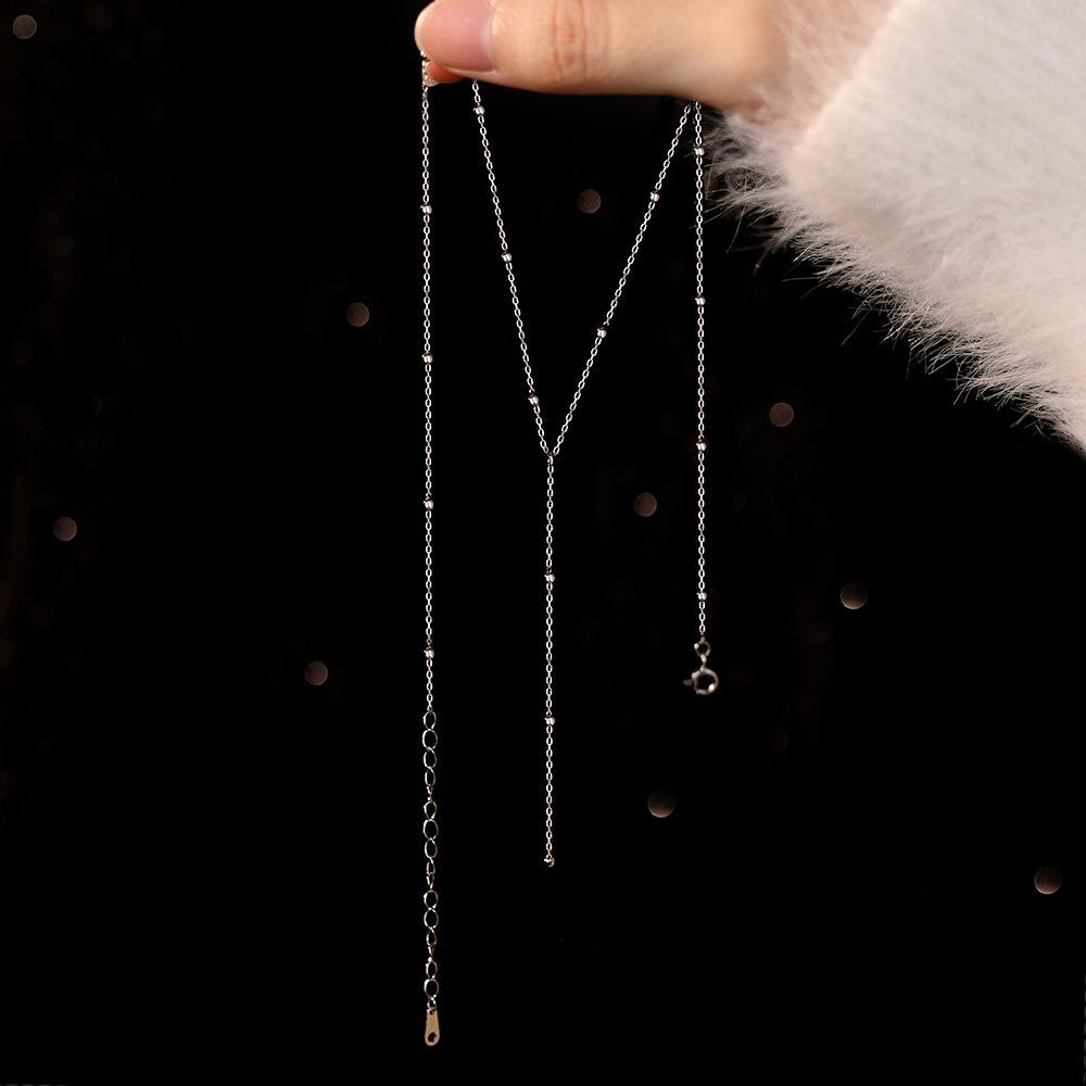 

Ожерелье с кисточками для женщин, японский и корейский легкий роскошный темперамент, простой и холодный стиль, а затем бегущая ключичная цепочка