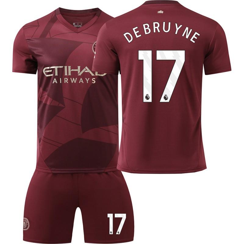 2425 Manchester City Jersey No. 9 Harland 17 De Braunet 10 Gralish Second Away Football Set