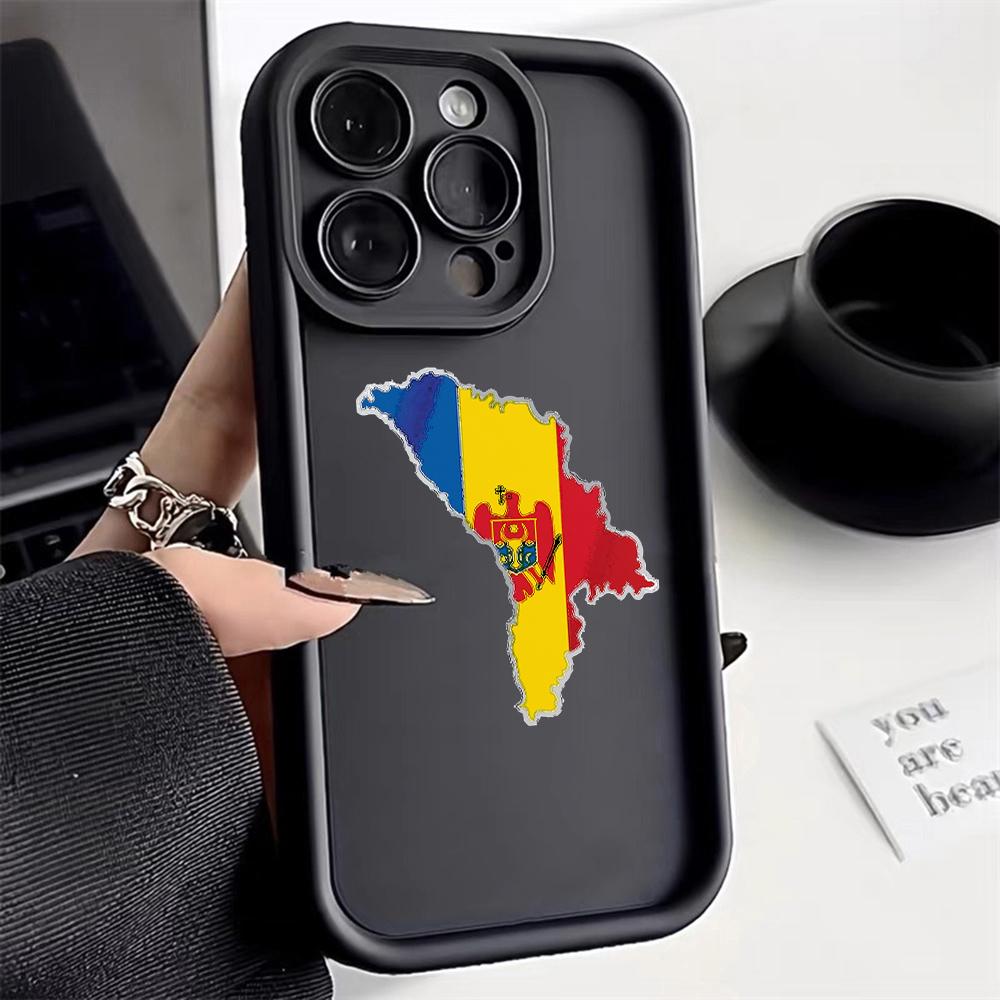 N91 Moldova Flag art Huse pentru telefon Soft Angel Eyes pentru Samsung A54 A34 A13 A14 S23 S24 Ultra S20 FE Xiaomi Redmi Note 13 12C Husă rezistentă la șocuri