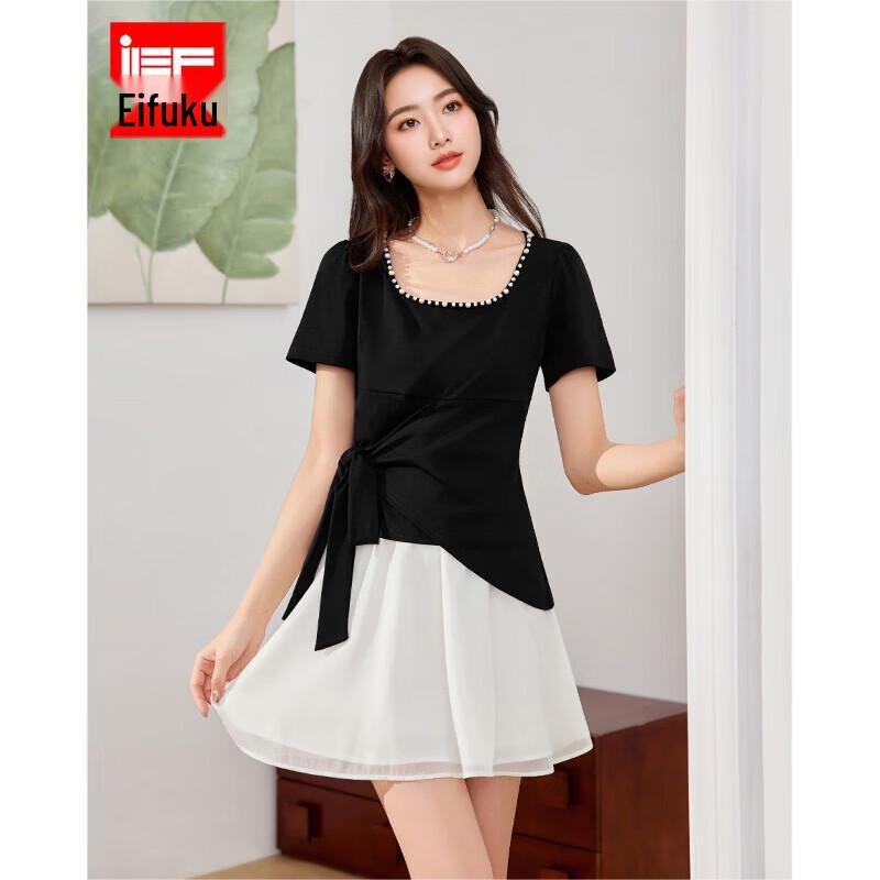 IEF Women s 2026 Summer Sweet Style Short Sleeve Two-Piece Set L