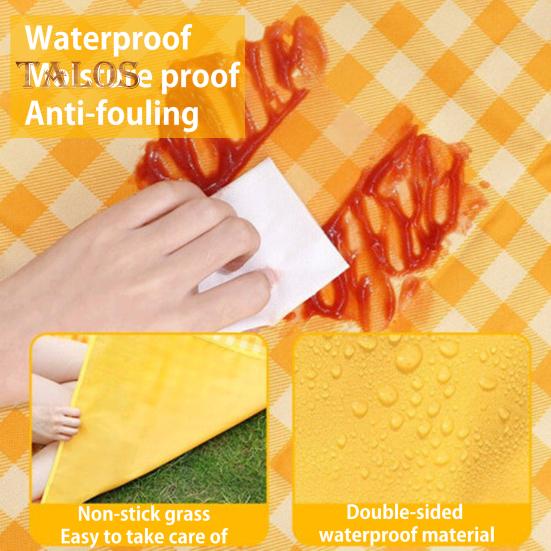 Utomhus Picknickfilt Bärbar Extra Stor Vattentät Sandtät Strandmatta Vikbar Rektangel Camping Fuktsäker Matta med Bärrem