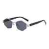 Polygonal Metal Frame Sunglasses for Women Men UV400 Outdoor Sports Sun Glasses Male Trendy Solid Hinge Goggle Shades