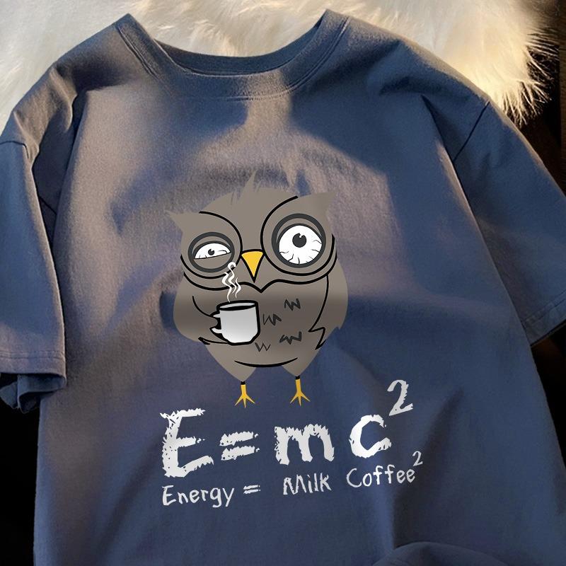 Coffee Fun Formula Printing Mens T-Shirts Cotton Streetwear Loose Oversize T Shirt Pattern Tee Clothes