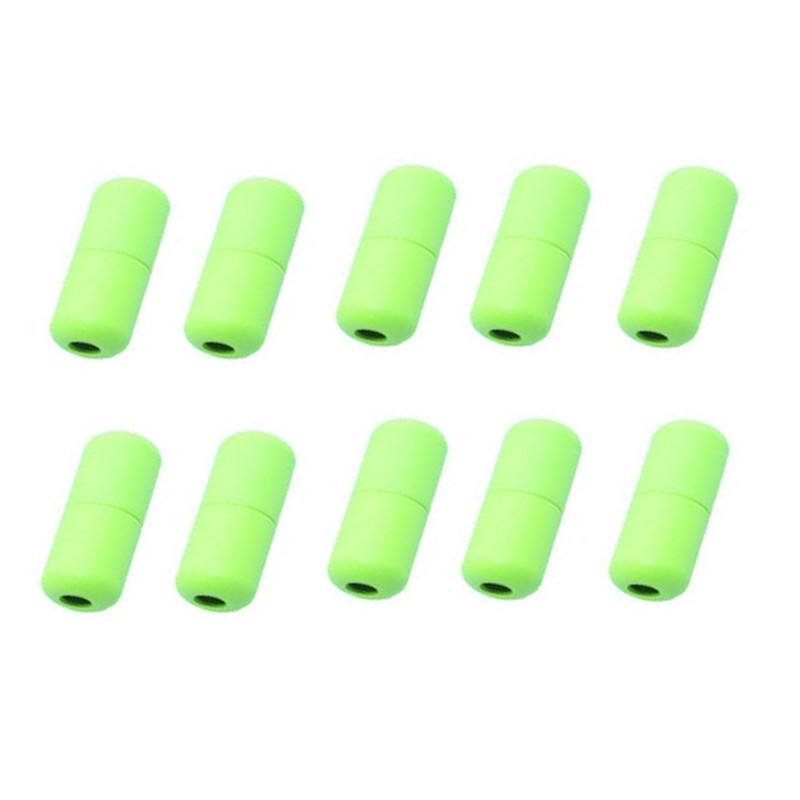 10Pcs Elastic Laces Clasps Metal Capsule Lock Buckles Tip Ends No Tie Shoelaces Tieless Elastic Lazy Shoelace Accessories флуоресцентный зеленый
