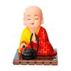 TikTok Solar Monk Car Ornament: Nodding Zen Chanting Figurine