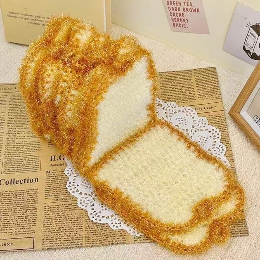 Hand Crocheted Bread Dish Towel Double Sided Kitchen Scrubber Drying Cloth Absorbent Eco-Friendly Christmas Gift for Home Bakers