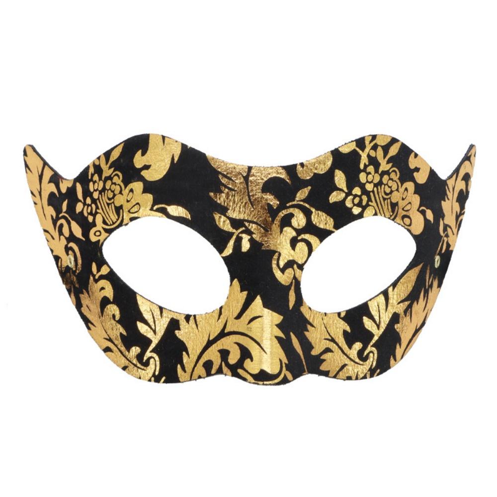 Venezianische Cosplay-Maske Goldene Jazz-Maskerade Halbgesichts-Augenmaske für Damen und Herren Sexy Halloween-Party-Dekoration Zubehör