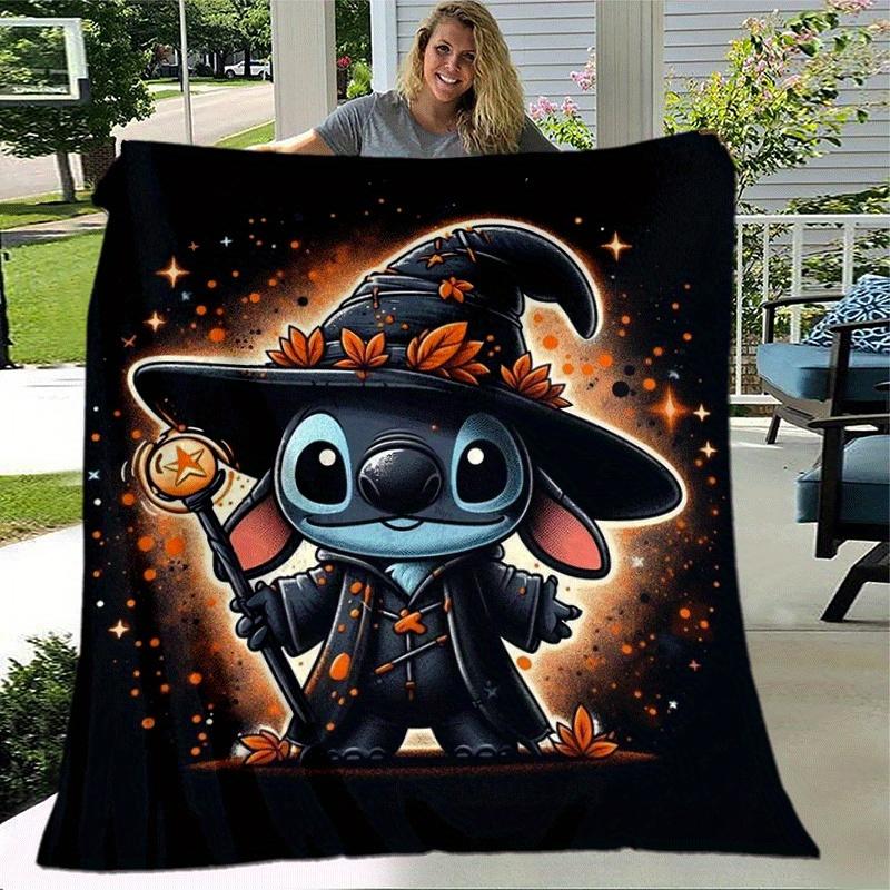 1pc Stitch Printing Blanket - Soft, All-Season Throw for Office Blanket,Personalized Gift with Adorable Cartoon Design