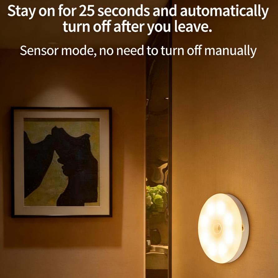 Sensor LED Night Light USB Rechargeable Night Lamp For Kitchen Cabinet Wardrobe Lamp Staircase Wireless Closet Light