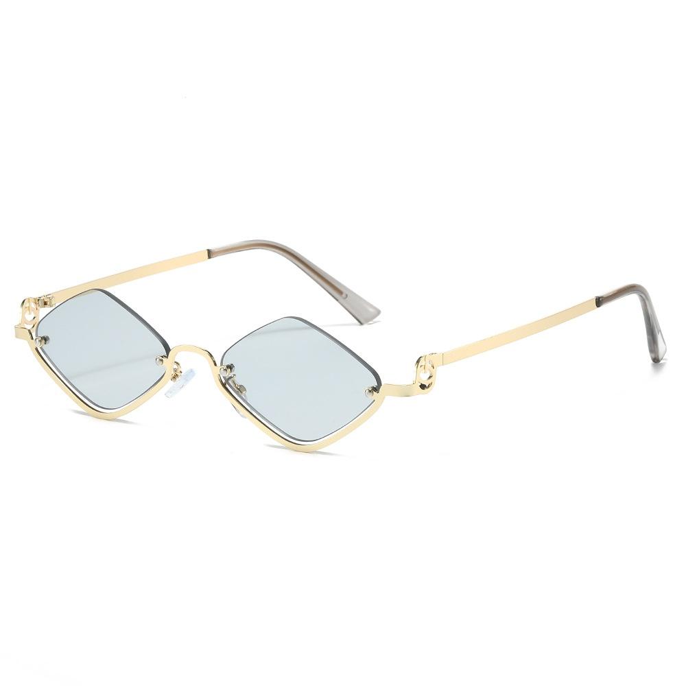 

Новые Роскошные Металлические Полуободковые Солнцезащитные Очки с Бриллиантами для Женщин Ретро Дизайн Бренда Тренд Простые Повседневные Мужские Солнцезащитные Очки Uv400 as picture