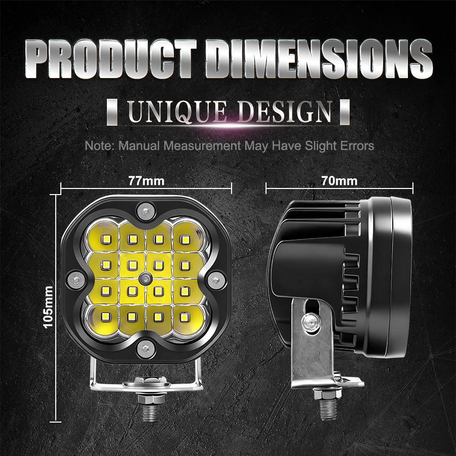 3 Inch Led Work Light Bar 9V 36V Spotlights 4x4 Offroad Accessories LED Headlights Fog Lamp For Motorcycle Jeep Truck ATV