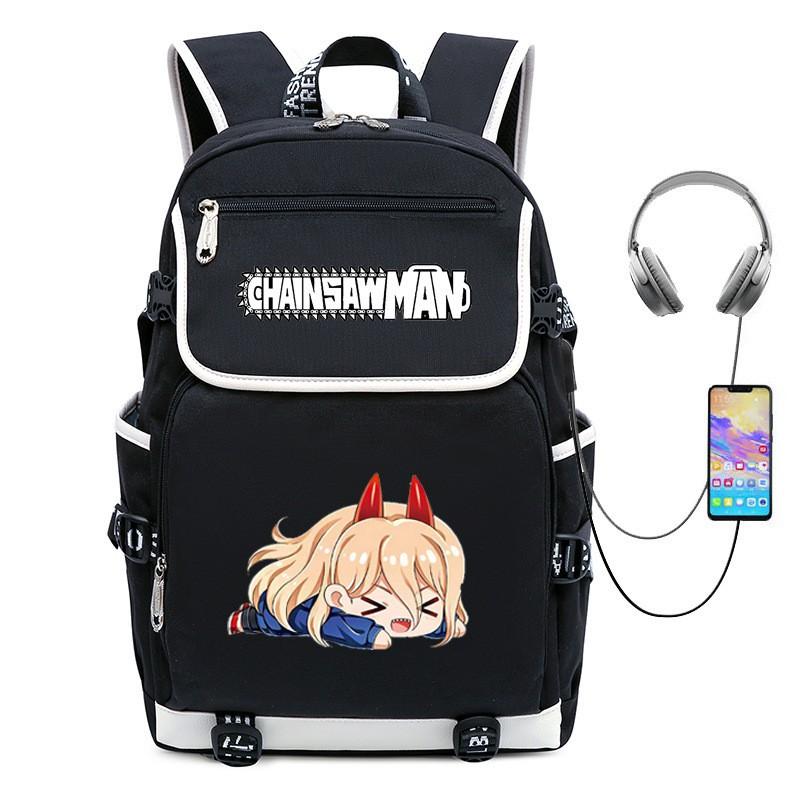 Chainsaw Man Anime Cosplay Backpack School Travel Laptop 14 Inch Oxford Fabric Streetwear Unisex Bag 20-35L