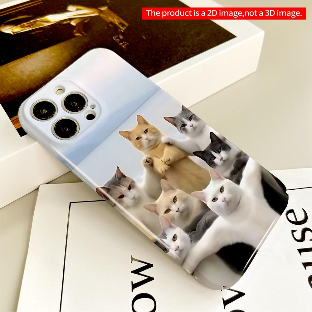 Cats Group Pose Phone Case All Inclusive Film Hard Phone Case, Compatible with iPhone 18 Pro Max 17 16 15 14 13 12 11