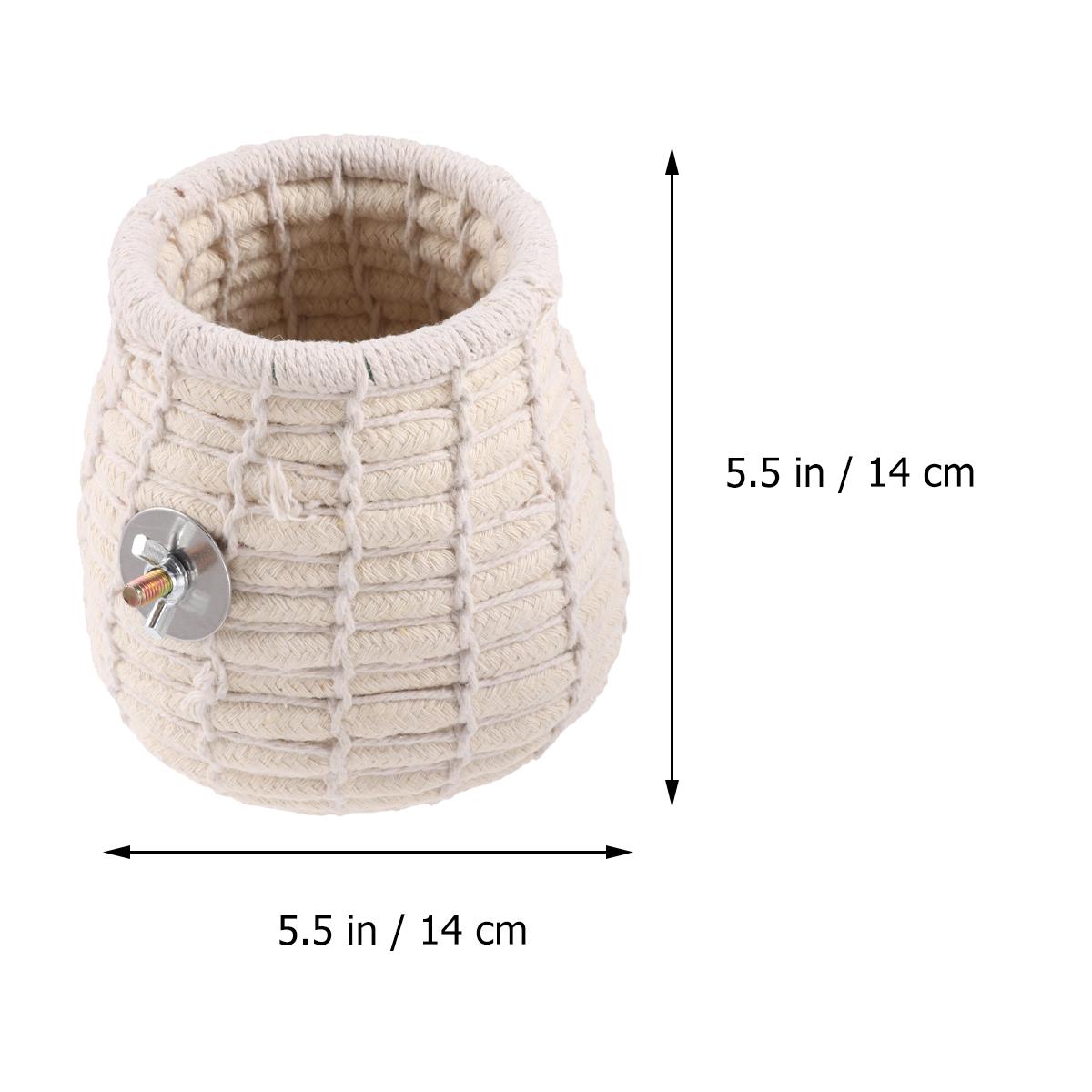 

Creative Hand-Weaved Natural Wood Birds Nest Warm Parrot Bed Winter Sleeping Bed Cage Accessories Hammock Hemp Rope Screw бежевий