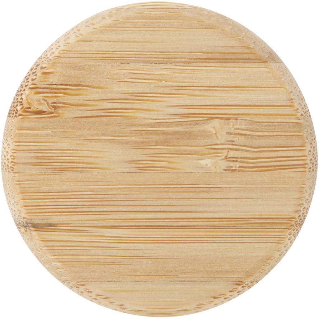 Bottle, cristal 500 ml with handle de silicona and lid de bamboo "Porto" Deep Black