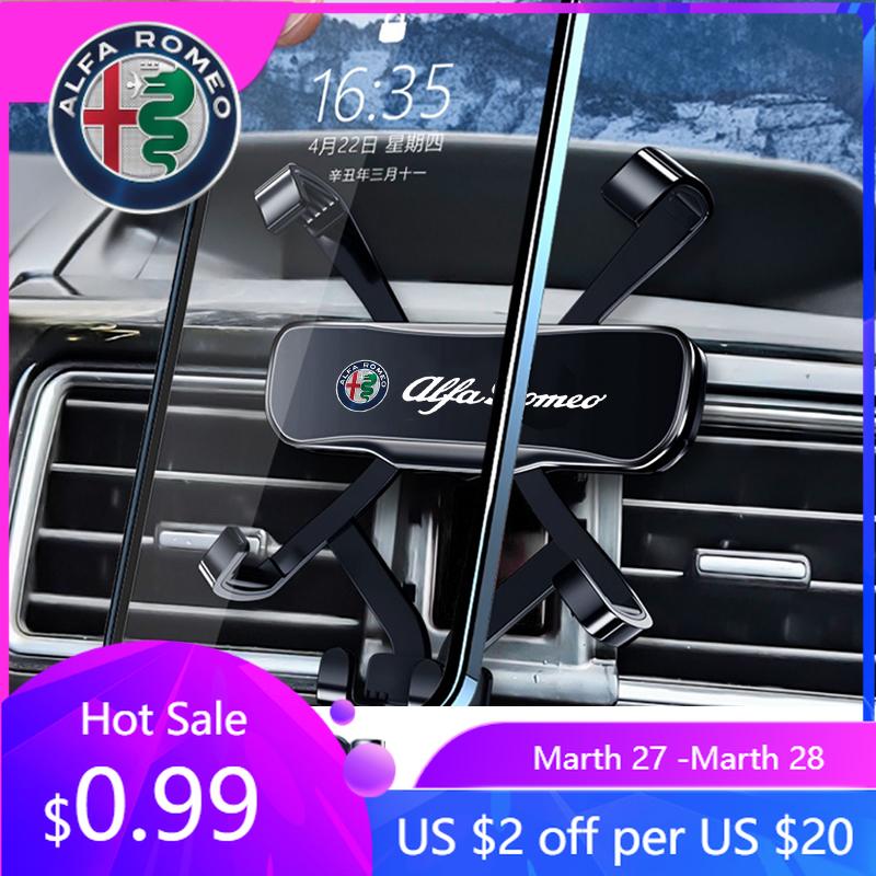 

For Alfa Romeo 2026 Hot Sticker Car Air Vent Phone Holder Car Mount Cellphone Support For Alfa Romeo Mercedes Benz Renault MINI Alfa Romeo чёрный