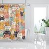 Cat Printed Shower Curtain Color Cartoon Lovely Animal Bear Polyester Fabric Hanging Curtains Bathroom Bathtub Decor with Hooks