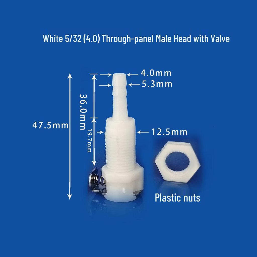 CPC Connector with Shut-Off Valve: 3/16" Male/Female Quick Disconnect for Beauty Instruments