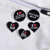 Geometric Heart Unique Shaped Brooch With Inspirational Lettering For Stylish Lovers Accessory