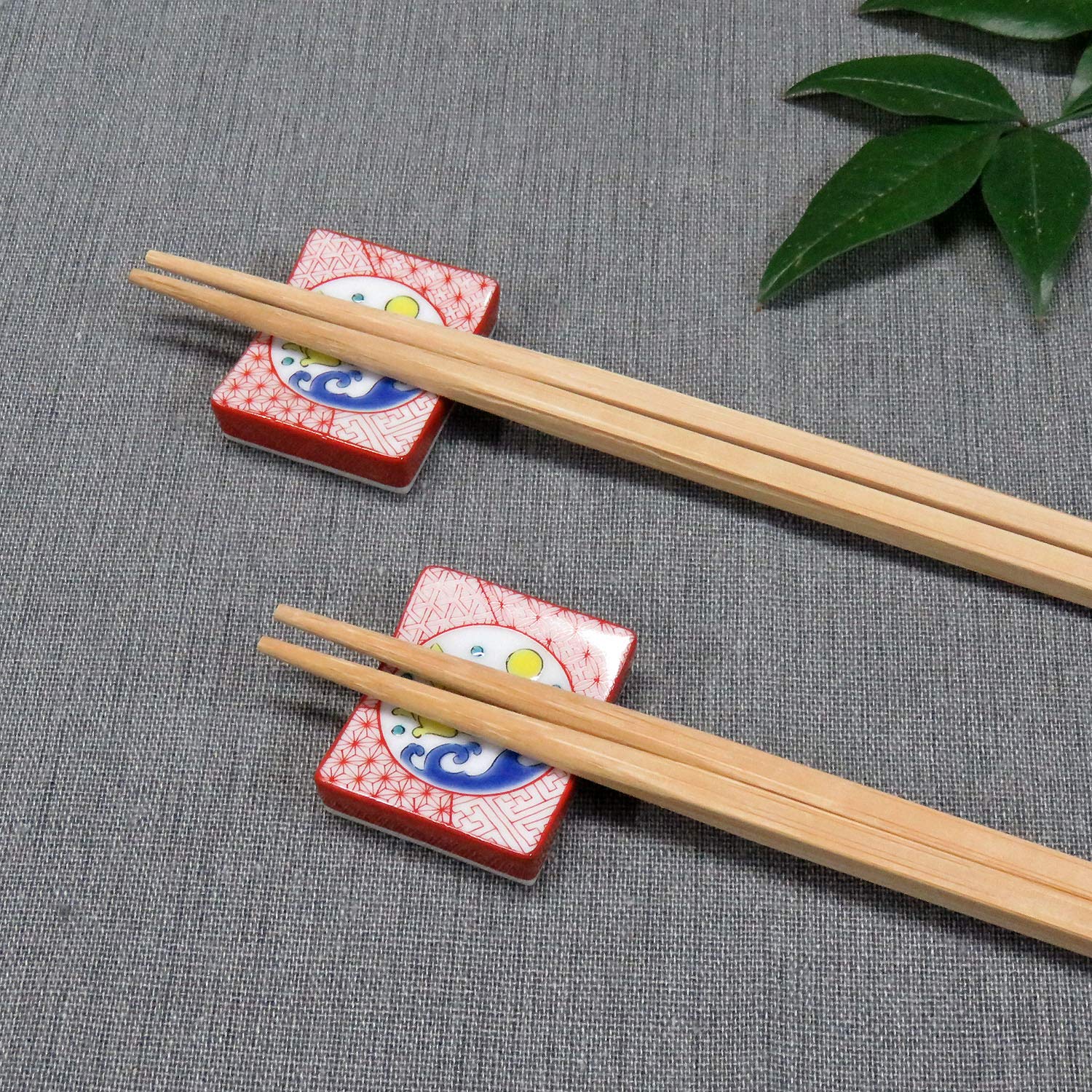 

Stylish Kutani Ware Pair Chopstick Rest Set with Rabbit Ceramic Cutlery Made in Japan Design, Rest,