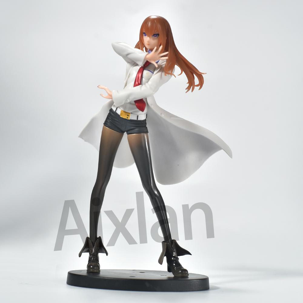 

Aixlan Steins Gate Figure Makise Kurisu 22cm Super Cool Girls PVC Action Figure Amine Xmas Present Collectible Figurine