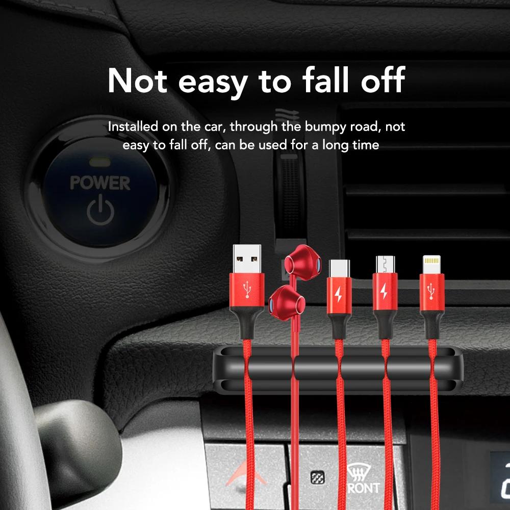 1PC Multipurpose Car Desk Desktop Wall Round USB Wire Cord  Retainer Clamps Collation Management Cable Holder Clip Organizer
