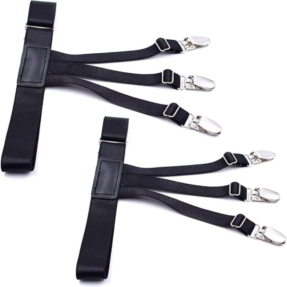 2Pcs Non-Slip Locking Clips Shirt Holder Stays Thigh Suspender Garter  Business Accessory