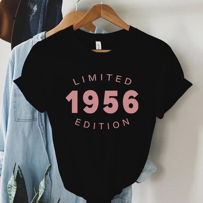 70th Birthday Tshirt Unisex Vintage 1956 Black Tshirt Short Sleeves Unisex Tee Unisexs Casual 70 Years Old Style Shirts