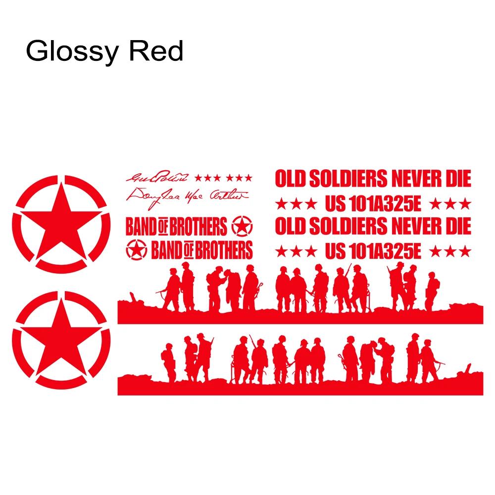 12 Stück Auto Tür Vinyl Aufkleber für Jeep Wrangler JK TJ Jl YJ Auto Pentagramm Soldaten Karosserie Dekoration Vinyl Decals Zubehör